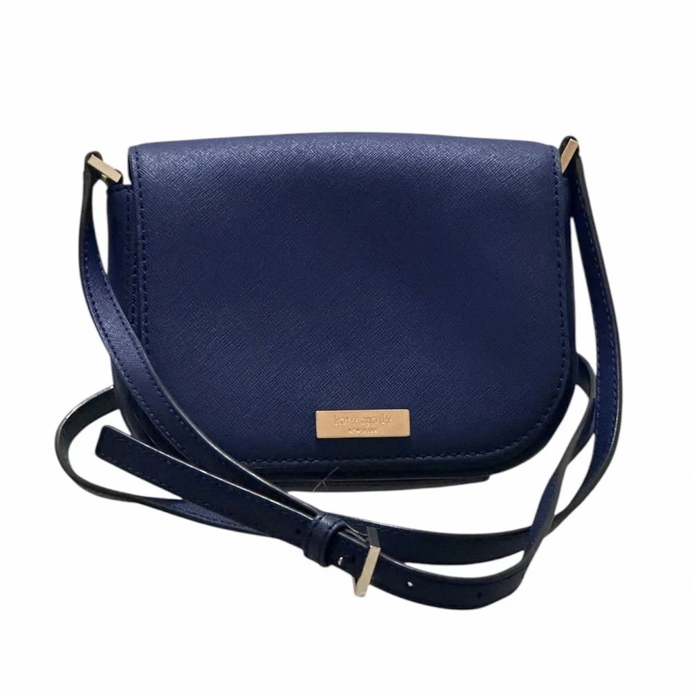 Kate Spade Navy Laurel Way Carsen Leather Crossbody Bag Purse Adjustable Strap
